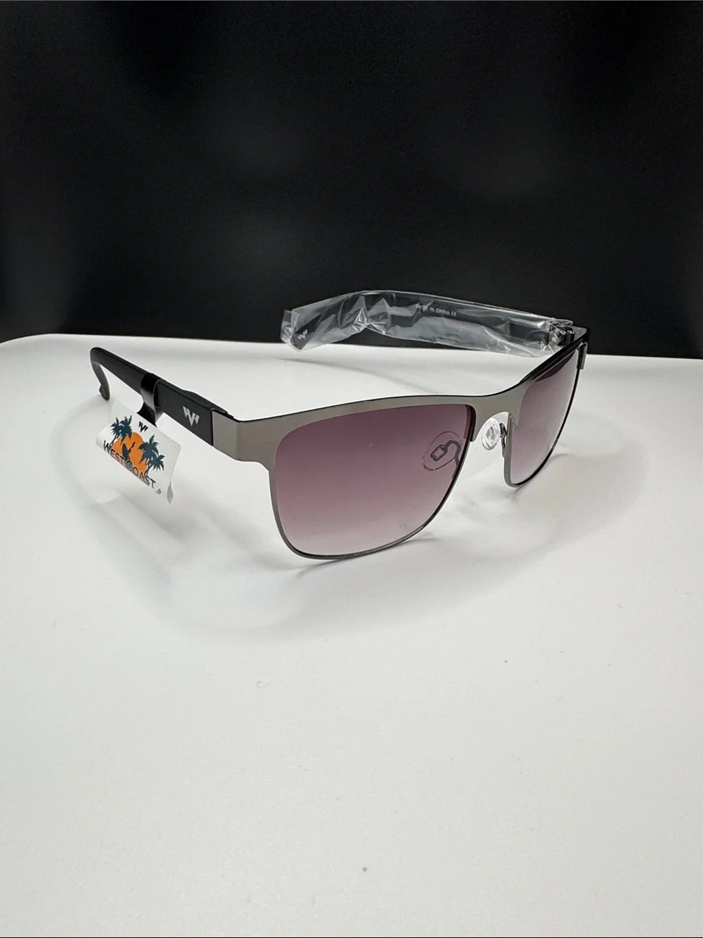Men's Gray Frame Sunglasses with Gradient Purple Lenses (4-2) UV 400